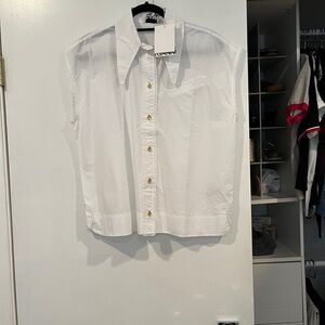 Ganni White Organic Cotton Shirt size 36